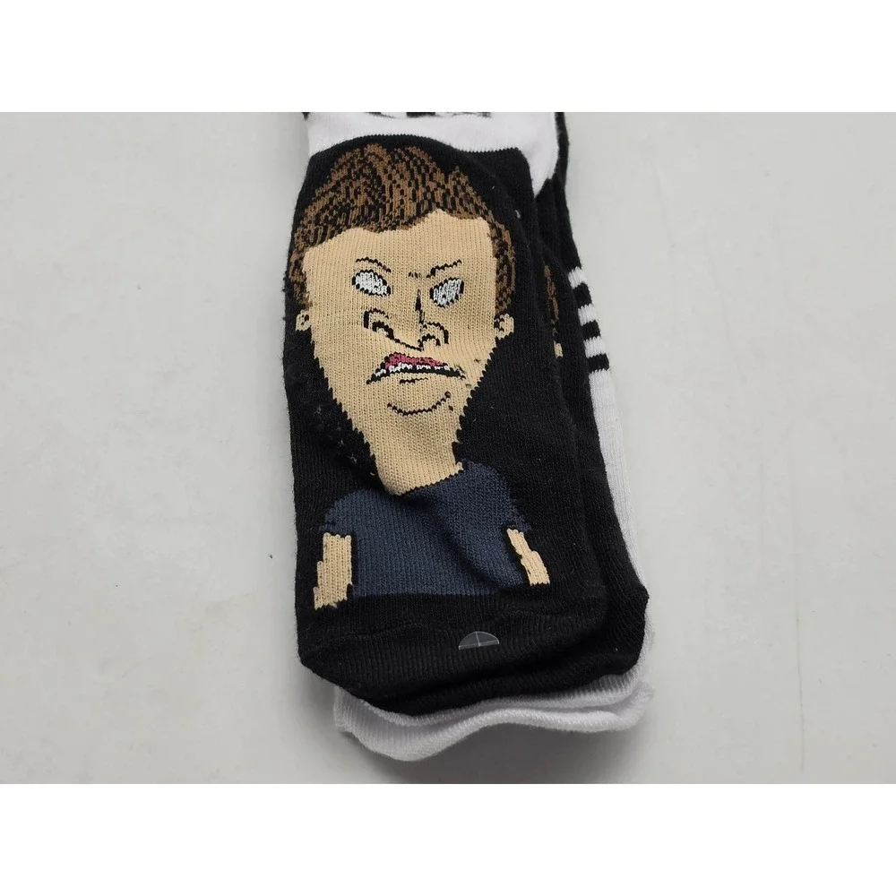 MTV Beavis and Butt-Head Men 10-13 Crew Socks 2-Pair Set New